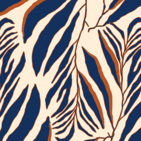 Zebra Navy Blue/Terracotta