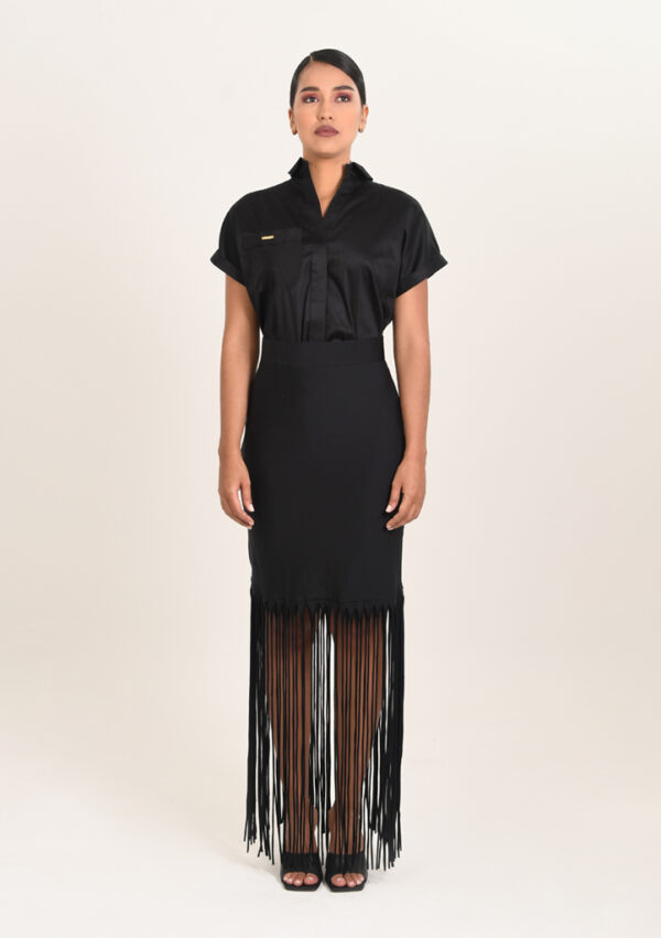 CAMISA FAUSTINA-FALDA ROSARIO-NEGRO